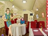 Trendy waitress girl - Juegos de vestir y maquillar